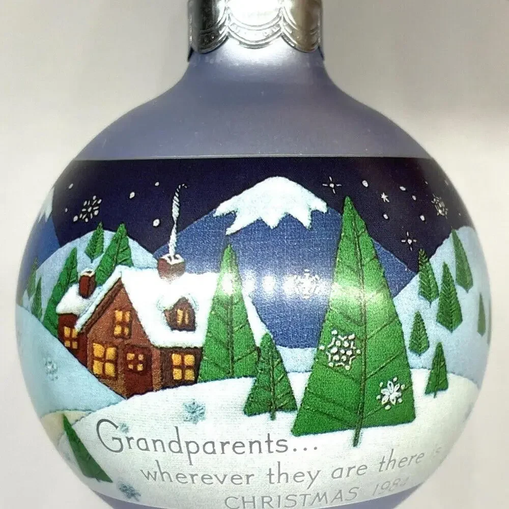 1984 Hallmark‎ GRANDPARENTS Glass Christmas Ornament in Box